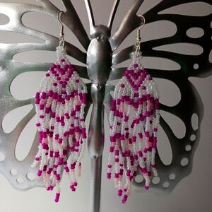 Handwoven Earrings | Beaded Jewelry | Fringe